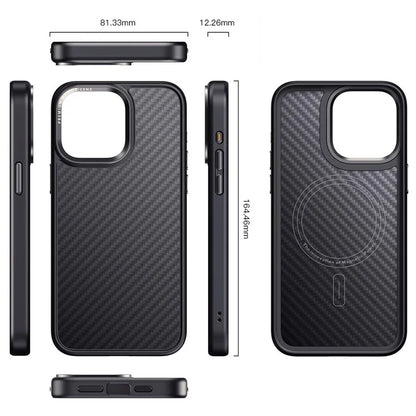 For iPhone 15 Plus Anti-Scratch Phone Case Aramid Fiber Cover Phone Shell Compatible with MagSafe