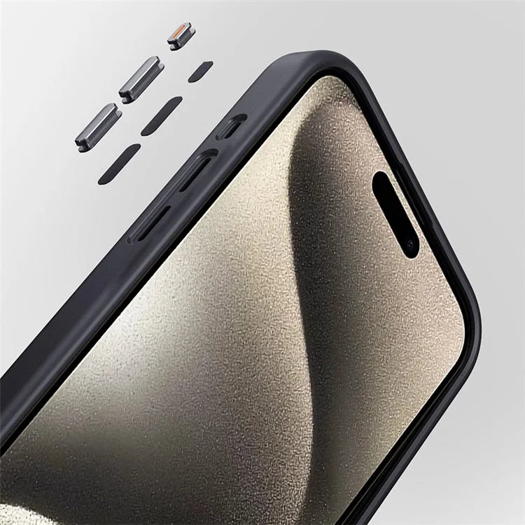 For iPhone 15 Plus Cell Phone Case Precise Lens Cutout TPU+PC Protective Cover