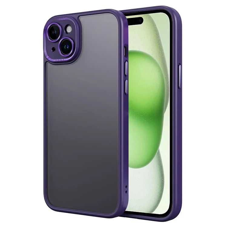 For iPhone 15 Plus Cell Phone Case Precise Lens Cutout TPU+PC Protective Cover