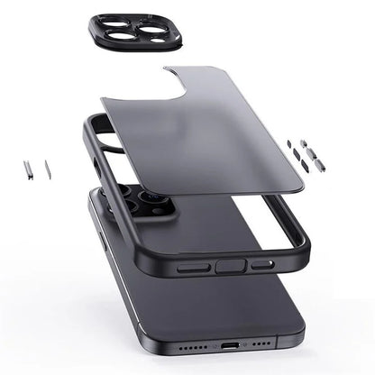 For iPhone 15 Pro Max Cell Phone Case Precise Lens Cutout TPU+PC Anti-drop Back Cover
