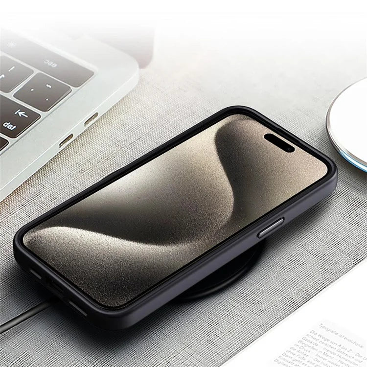 For iPhone 15 Cell Phone Case Precise Lens Cutout Drop-proof Hybrid Cover