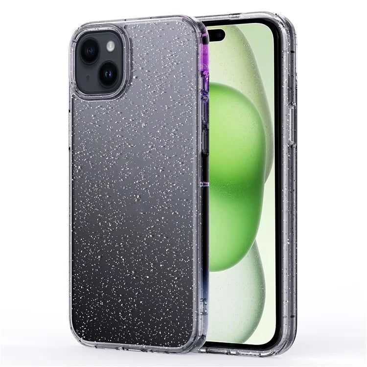For iPhone 15 Plus Cell Phone Case Stylish Glitter Powder Anti-scratch TPU+PC Cover
