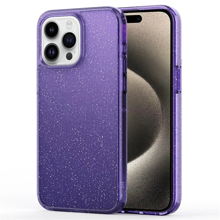 For iPhone 15 Pro Max Cover Glitter Powder Clear Anti-fall Cell Phone Case