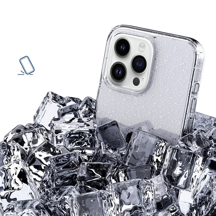 For iPhone 15 Pro Max Cover Glitter Powder Clear Anti-fall Cell Phone Case