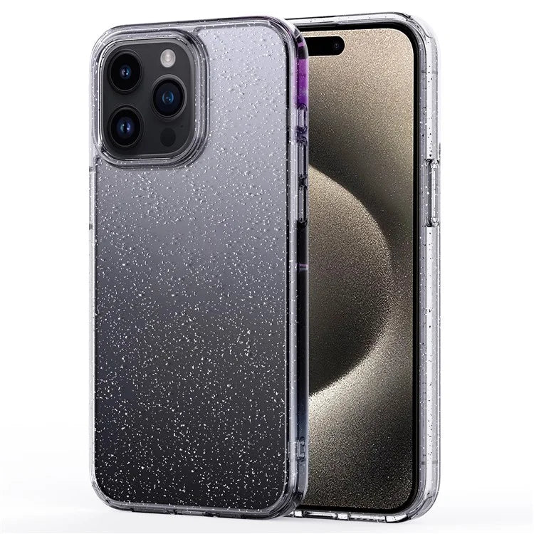 For iPhone 15 Pro Max Cover Glitter Powder Clear Anti-fall Cell Phone Case