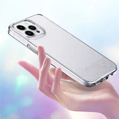 For iPhone 15 Pro Max Cover Glitter Powder Clear Anti-fall Cell Phone Case Titanium Blue