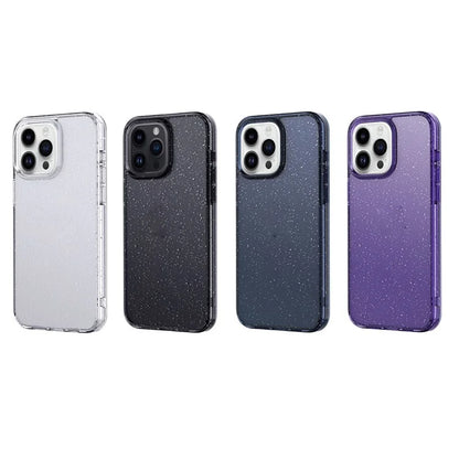 For iPhone 15 Pro Max Cover Glitter Powder Clear Anti-fall Cell Phone Case Titanium Blue
