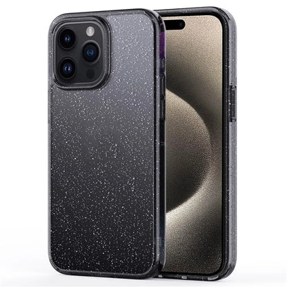 For iPhone 15 Pro Max Cover Glitter Powder Clear Anti-fall Cell Phone Case Black