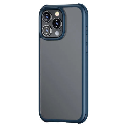 For iPhone 15 Pro Max Cell Phone Case TPU+PC Contrast Color Matte Anti-fall Back Cover