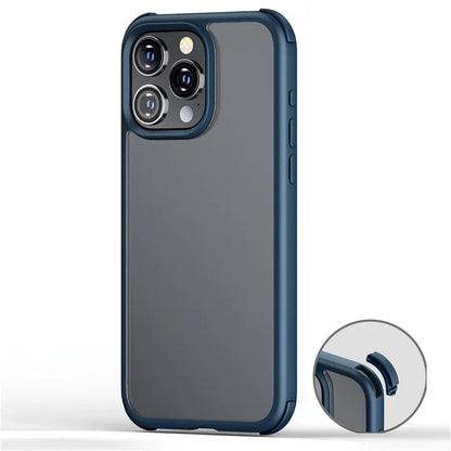 For iPhone 15 Pro Max Cell Phone Case TPU+PC Contrast Color Matte Anti-fall Back Cover