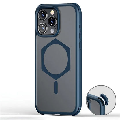 For iPhone 15 Pro Max Magnetic Case TPU+PC Matte Phone Cover Compatible with MagSafe