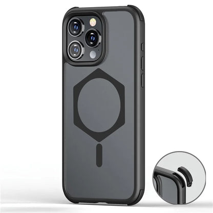 For iPhone 15 Pro Max Magnetic Case TPU+PC Matte Phone Cover Compatible with MagSafe