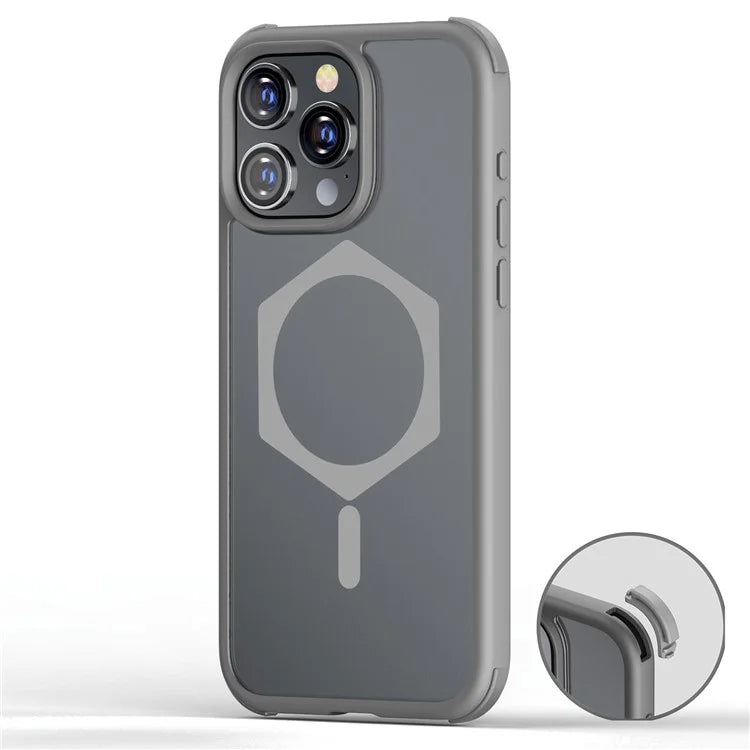 For iPhone 15 Pro Max Magnetic Case TPU+PC Matte Phone Cover Compatible with MagSafe