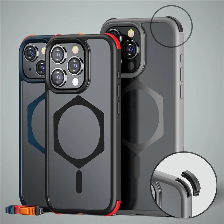 For iPhone 15 Pro Max Magnetic Case TPU+PC Matte Phone Cover Compatible with MagSafe