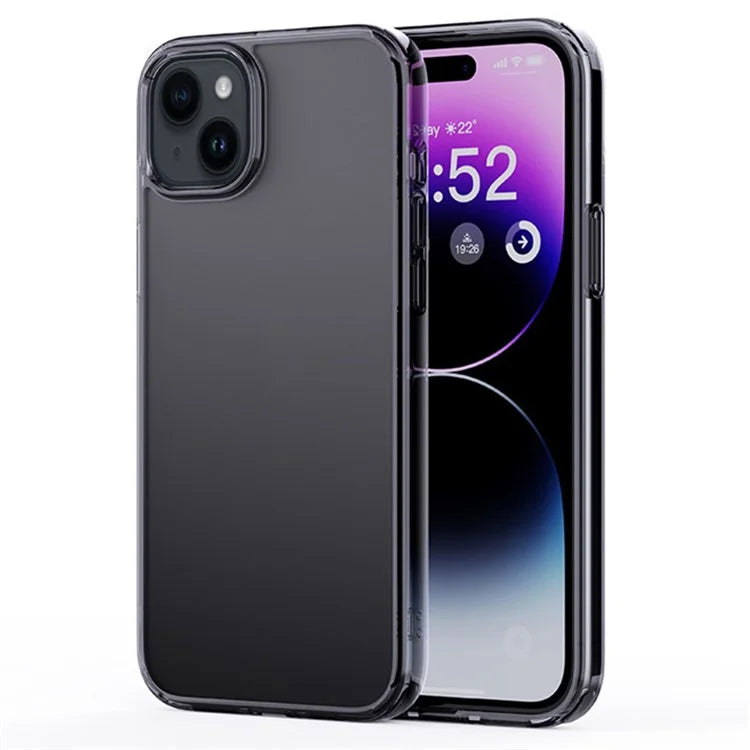 For iPhone 15 Plus Bump Proof Cell Phone Cases Matte TPU+PC Back Cover Black