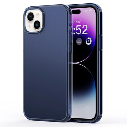 For iPhone 15 Plus Bump Proof Cell Phone Cases Matte TPU+PC Back Cover Titanium Blue