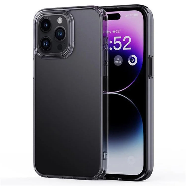 For iPhone 15 Pro Max Cell Phone Cases Matte TPU+PC Anti-drop Back Cover Black