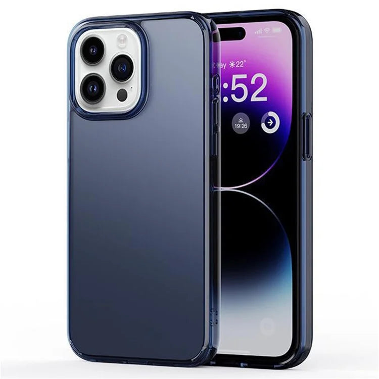 For iPhone 15 Pro Max Cell Phone Cases Matte TPU+PC Anti-drop Back Cover Titanium Blue