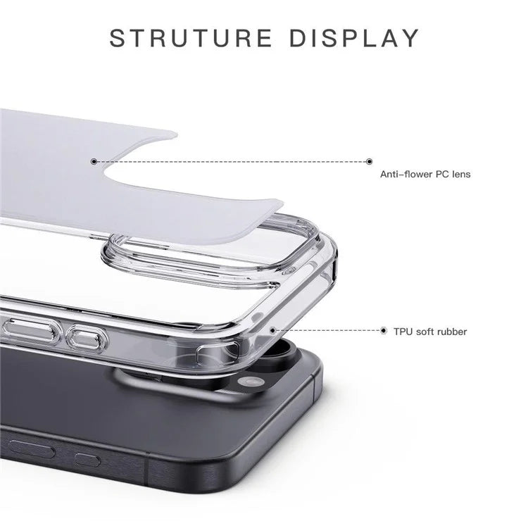 For iPhone 15 Pro Max Cell Phone Cases Matte TPU+PC Anti-drop Back Cover Titanium Blue