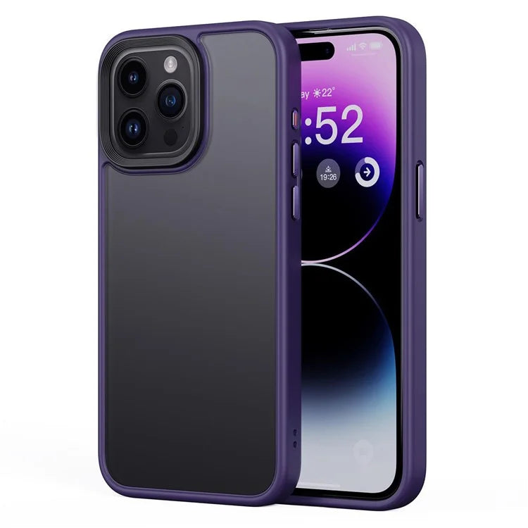 For iPhone 15 Pro Cell Phone Cases Aluminum Alloy Camera Frame TPU+PC Cover