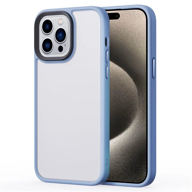 For iPhone 15 Pro Cell Phone Cases Aluminum Alloy Camera Frame TPU+PC Cover