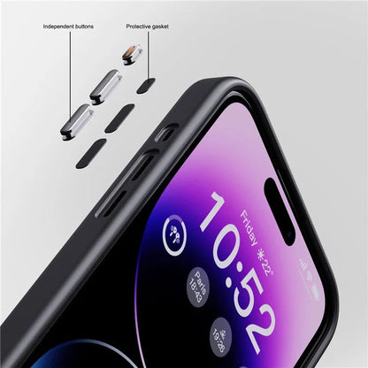 For iPhone 15 Pro Cell Phone Cases Aluminum Alloy Camera Frame TPU+PC Cover