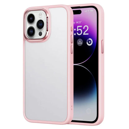 For iPhone 15 Pro TPU+PC Cell Phone Cases Aluminum Alloy Camera Frame Matte Cover