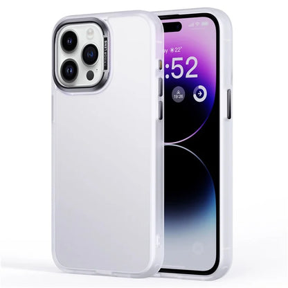 For iPhone 15 Pro TPU+PC Cell Phone Cases Aluminum Alloy Camera Frame Matte Cover