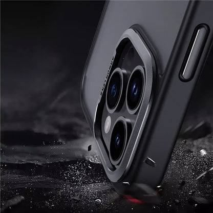 For iPhone 15 Pro TPU+PC Cell Phone Cases Aluminum Alloy Camera Frame Matte Cover