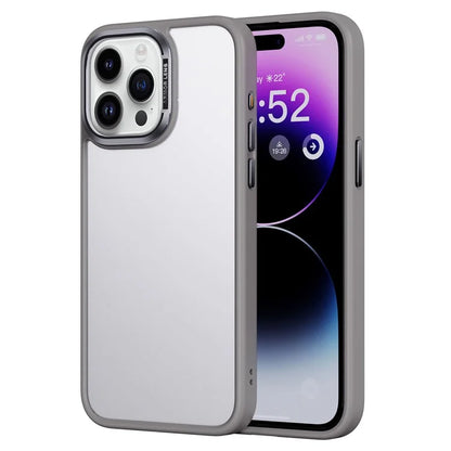 For iPhone 15 Pro TPU+PC Cell Phone Cases Aluminum Alloy Camera Frame Matte Cover