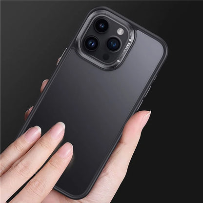 For iPhone 15 Pro TPU+PC Cell Phone Cases Aluminum Alloy Camera Frame Matte Cover