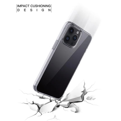 For iPhone 15 Pro Max Cell Phone Cases Crystal Clear TPU+PC Back Cover