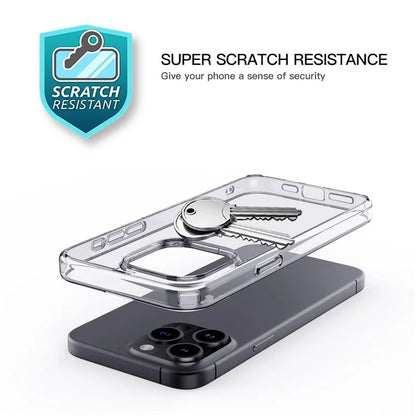 For iPhone 15 Pro Max Cell Phone Cases Crystal Clear TPU+PC Back Cover