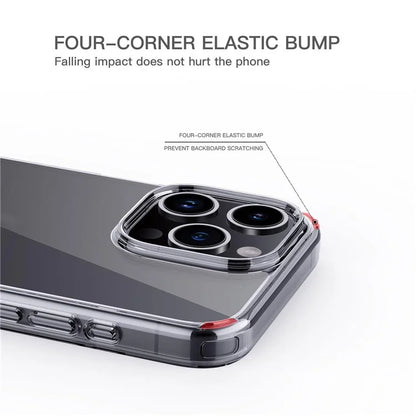 For iPhone 15 Pro Max Cell Phone Cases Crystal Clear TPU+PC Back Cover