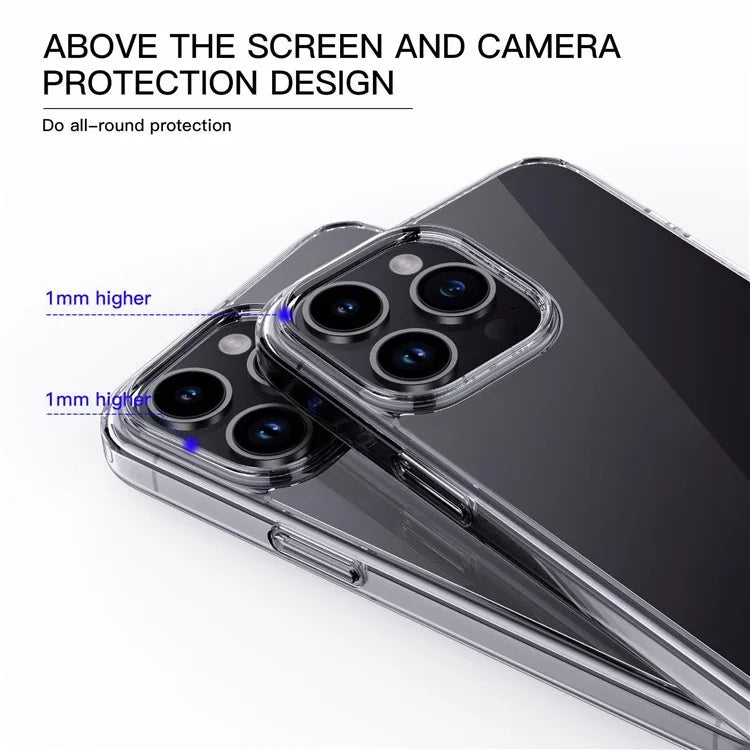 For iPhone 15 Pro Max Cell Phone Cases Crystal Clear TPU+PC Back Cover