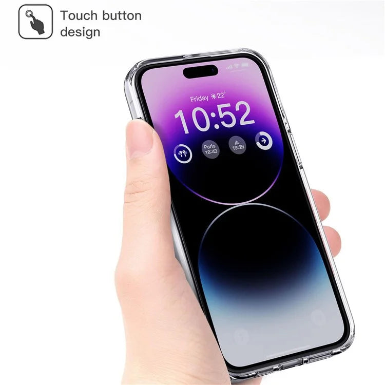 For iPhone 15 Cell Phone Cases Crystal Clear Drop Proof TPU+PC Back Cover