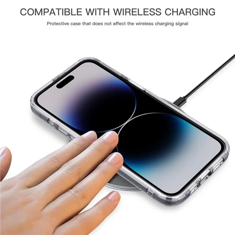 For iPhone 15 Plus Cell Phone Cases Crystal Clear TPU+PC Shockproof Cover
