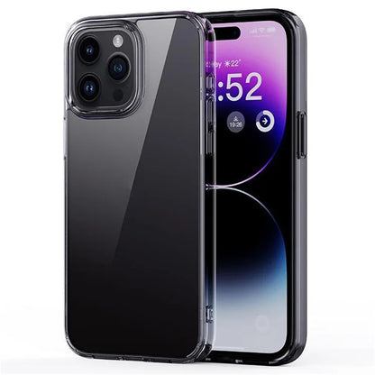 Cell Phone Cases for iPhone 15 Pro Crystal Clear TPU+PC Anti-fall Back Cover Black