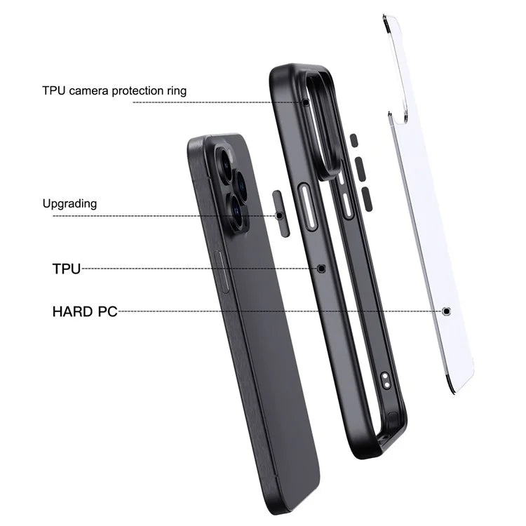 For iPhone 15 Pro Cell Phone Cases Drop Protection TPU+PC Back Cover