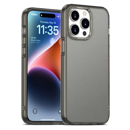For iPhone 15 Pro Max TPU+PC Phone Case Anti-slip Matte Cover Black