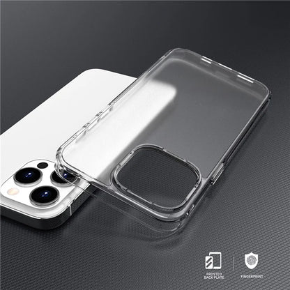 For iPhone 15 Pro Max TPU+PC Phone Case Anti-slip Matte Cover Black