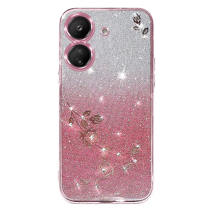 KADEM For Xiaomi Redmi 13C 4G / Poco C65 4G Case Flower Pattern Cell Phone TPU Gradient Back Cover
