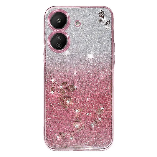 KADEM For Xiaomi Redmi 13C 4G / Poco C65 4G Case Flower Pattern Cell Phone TPU Gradient Back Cover