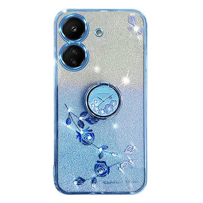 KADEM For Xiaomi Redmi 13C 4G / Poco C65 4G Cover Flower Pattern Kickstand TPU Cell Phone Cases