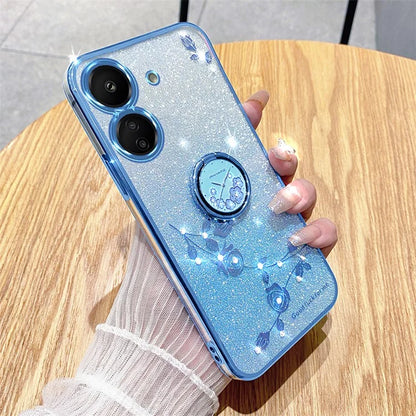 KADEM For Xiaomi Redmi 13C 4G / Poco C65 4G Cover Flower Pattern Kickstand TPU Cell Phone Cases
