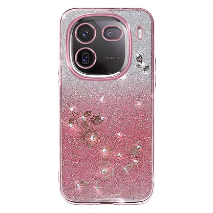 KADEM For vivo iQOO 12 5G Cell Phone Case Rhinestone Decor Gradient TPU Cover