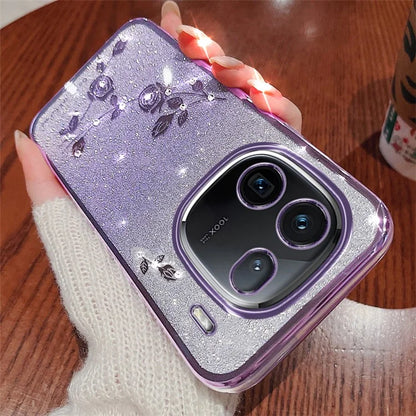KADEM For vivo iQOO 12 5G Cell Phone Case Rhinestone Decor Gradient TPU Cover