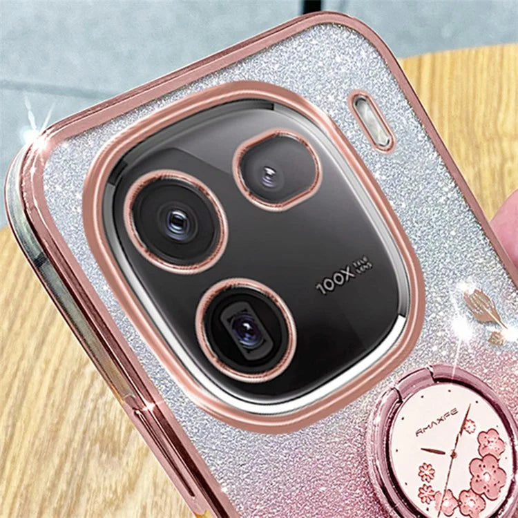 KADEM For vivo iQOO 12 5G Cell Phone Cases with Kickstand Gradient Flower Pattern TPU Cover