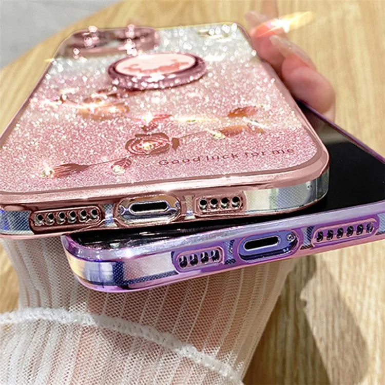 KADEM For vivo iQOO 12 5G Cell Phone Cases with Kickstand Gradient Flower Pattern TPU Cover