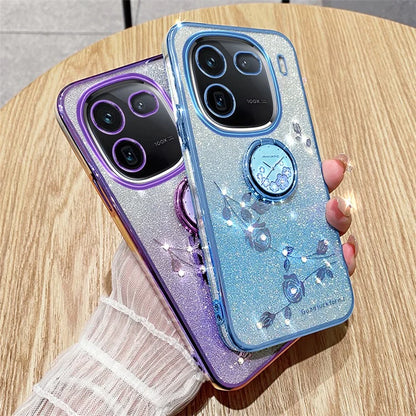 KADEM For vivo iQOO 12 5G Cell Phone Cases with Kickstand Gradient Flower Pattern TPU Cover